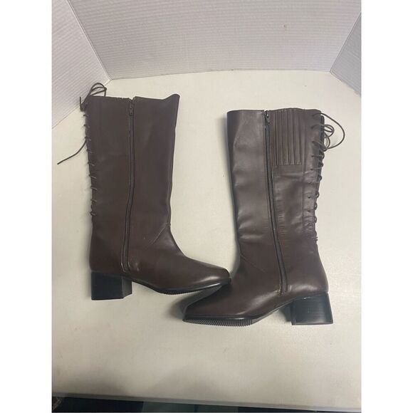 DAVID TATE Formula 16 Brown Boots 7 Wide Leather Upper 2 inch heel - Picture 10 of 11